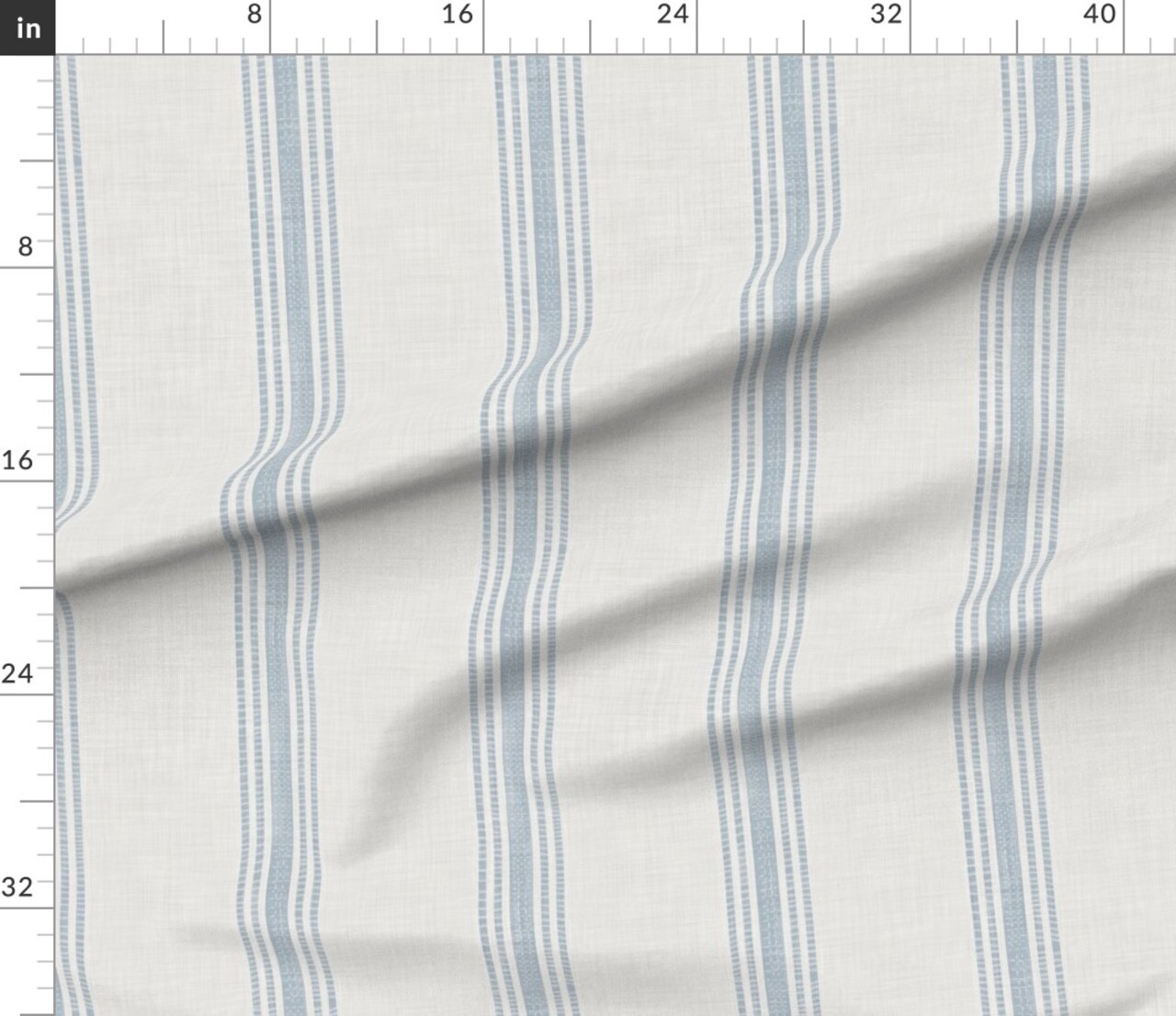 Various Fabrics by the Yard or Fat Quarter Blue Ticking Stripe French Farmhouse Country Rustic Neutral Cottage Simple Traditional Custom Printed Fabric by Spoonflower
